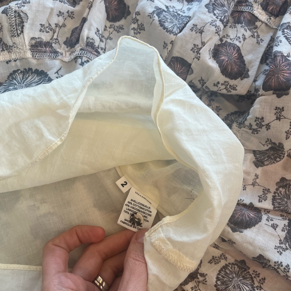 Ulla Johnson Cream and Black Floral Dress - Picture 10 of 13